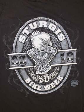 Sturgis Bike Week 2010 Black Hills Rally Eagle T Shirt 3XL Biker Black Tee